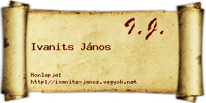 Ivanits János névjegykártya