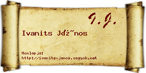 Ivanits János névjegykártya
