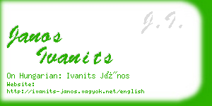 janos ivanits business card